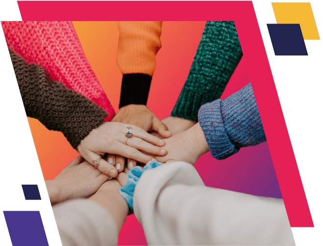 Een groep Magnify-getrainden bij elkaar als een team.